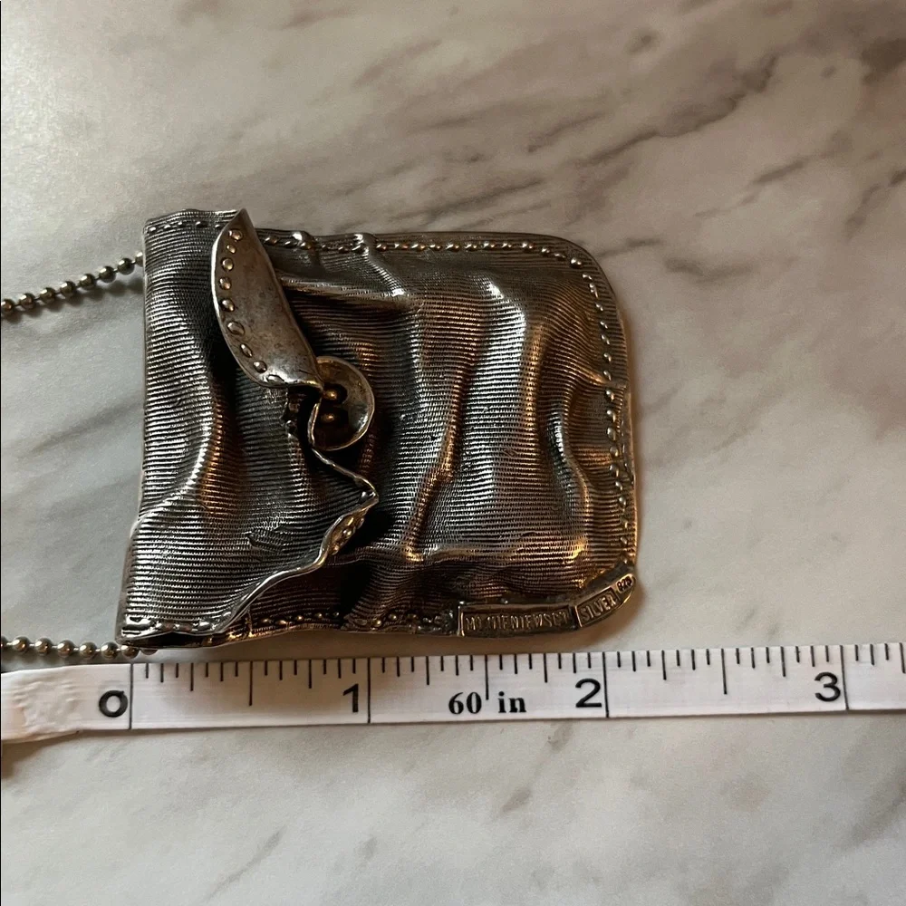 MAREK + LUCYNA NIENIEWSCY sterling silver coin purse pendant brooch - Picture 11 of 16